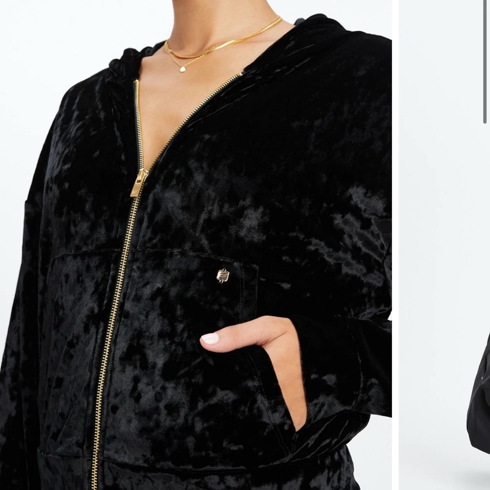 Fabletics Crushed Velour Zip Up Hoodie